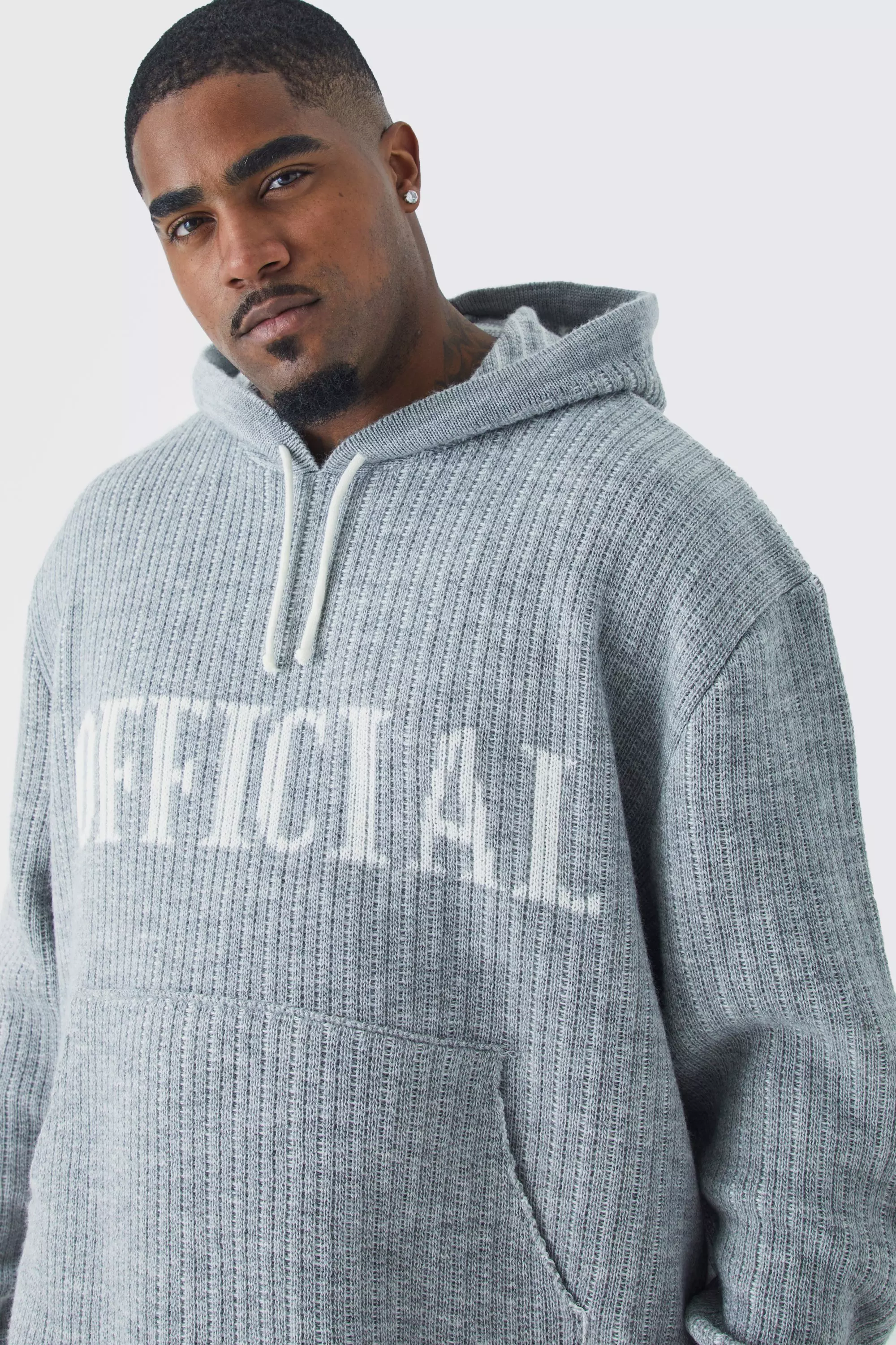 Ribbed sales knit hoodie